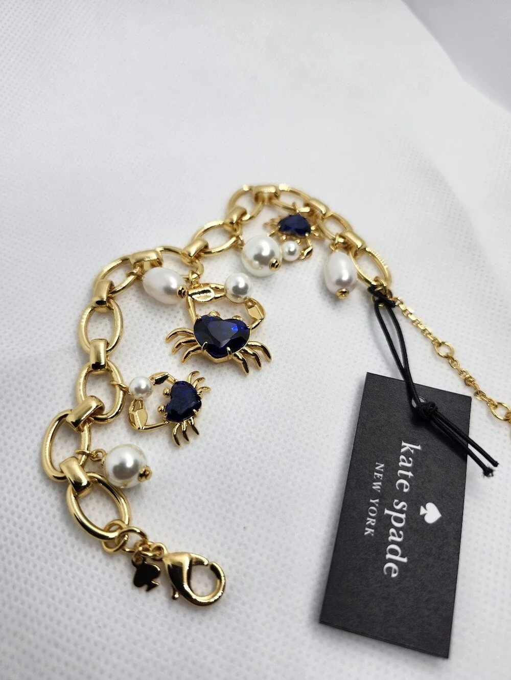 Kate Spade Crab Gold Bracelet with Blue and White Accents - Picture 9 of 11